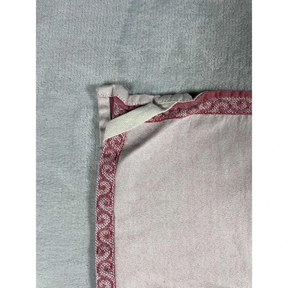 Williams Sonoma Christmas Tree Kitchen Towel Red White Cotton Italy Holiday